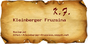 Kleinberger Fruzsina névjegykártya
